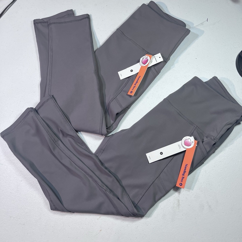 Nwt Standing Tree Women's Leggings Size Small Gray Yoga Hiking Leisure MSRP $58